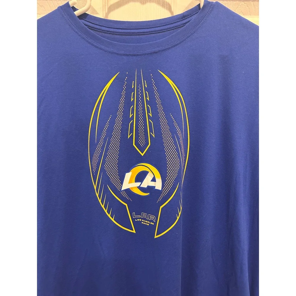 Nike Mens Los Angeles Rams Dri-FIT Graphic T-Shirt Blue 2XL NFL Football Tee